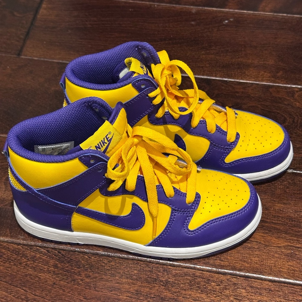 Kids Nike Dunk High Retro Lakers Sneakers - Size 2